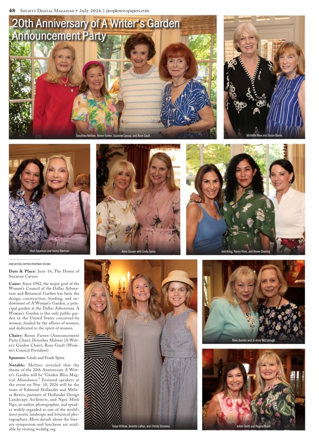 20th Anniversary of A Writer’s Garden Announcement Party