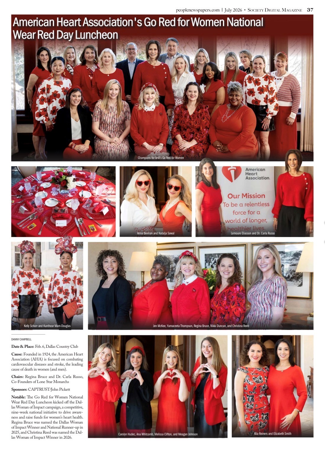 American Heart Association’s Go Red for Women National Wear Red Day Luncheon