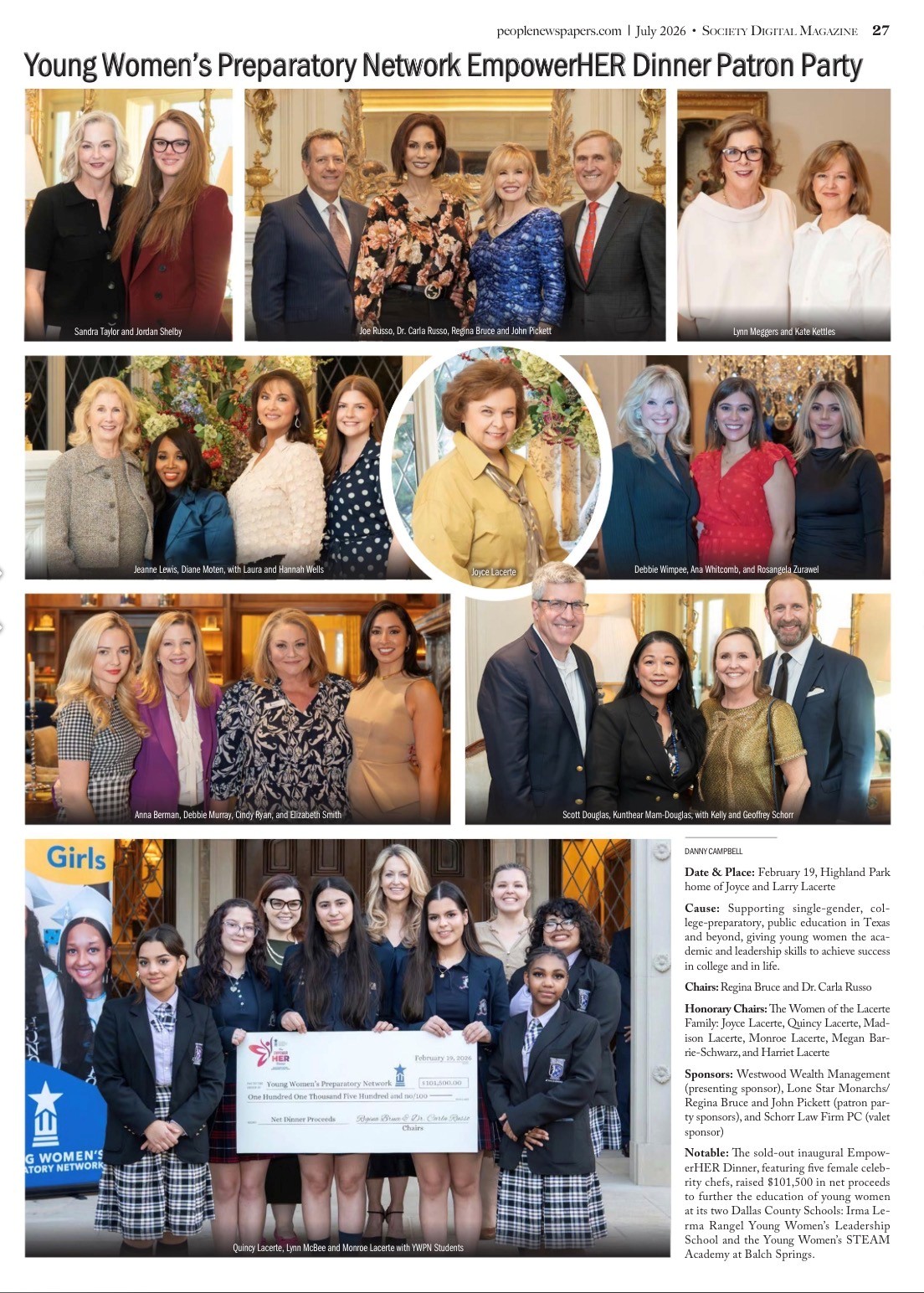 Young Women’s Preparatory Network EmpowerHER Dinner Patron Party